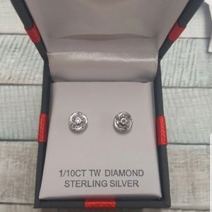 1/10 CT TW Diamond Sterling earrings.